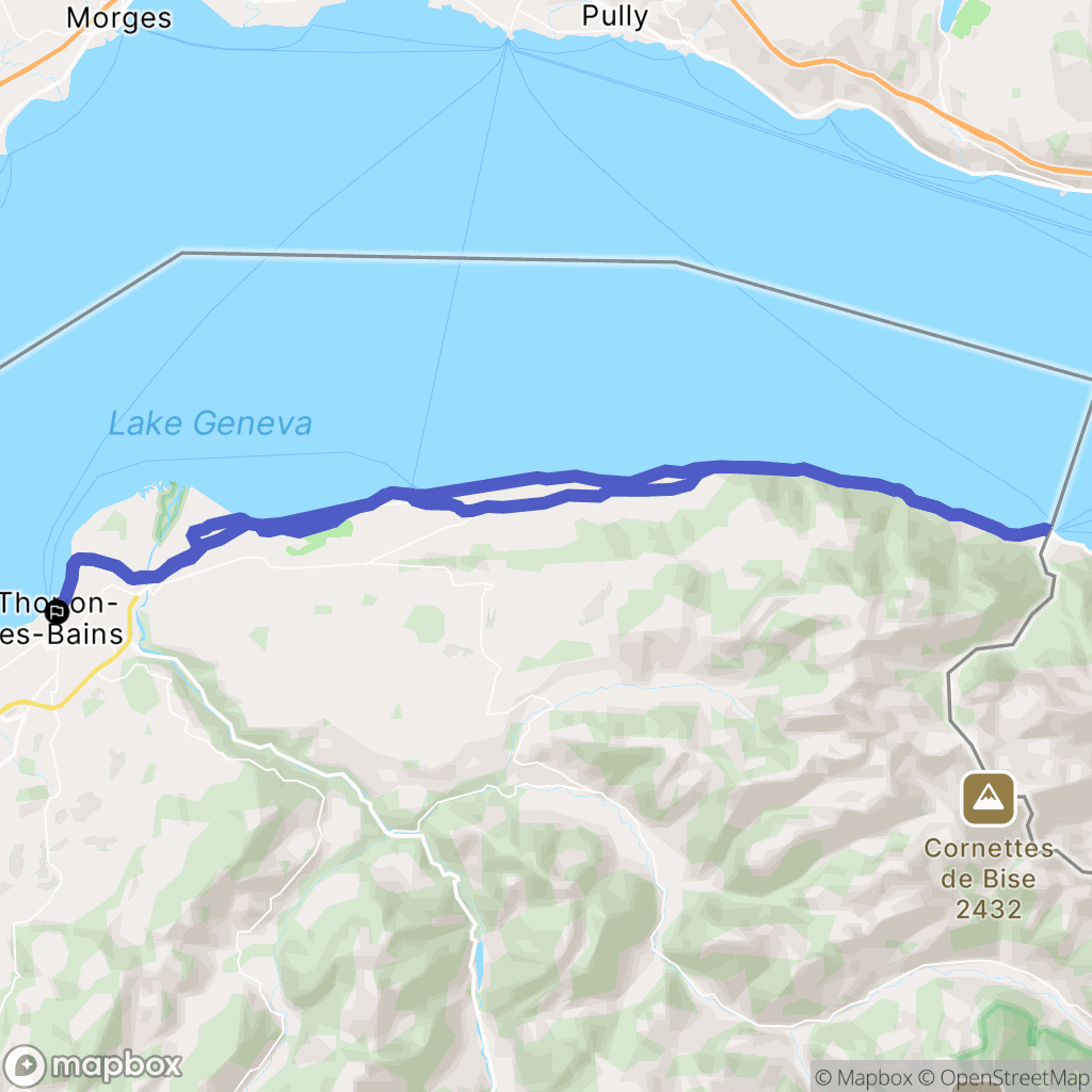 Thonon-les-Bains : carte du parcours de randonnée - France