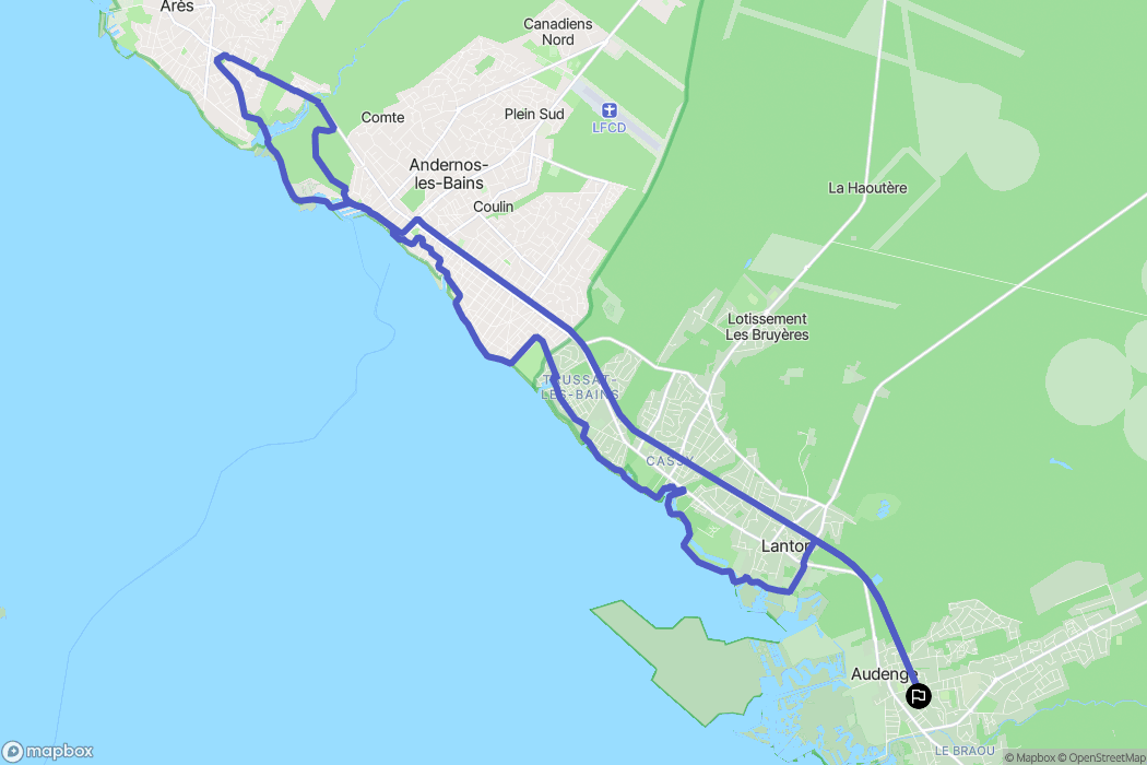 Audenge : carte du parcours de randonnée - France