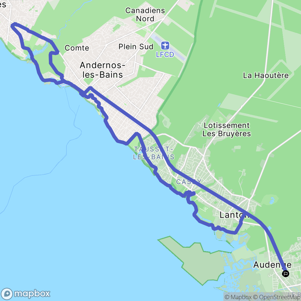 Audenge : carte du parcours de randonnée - France