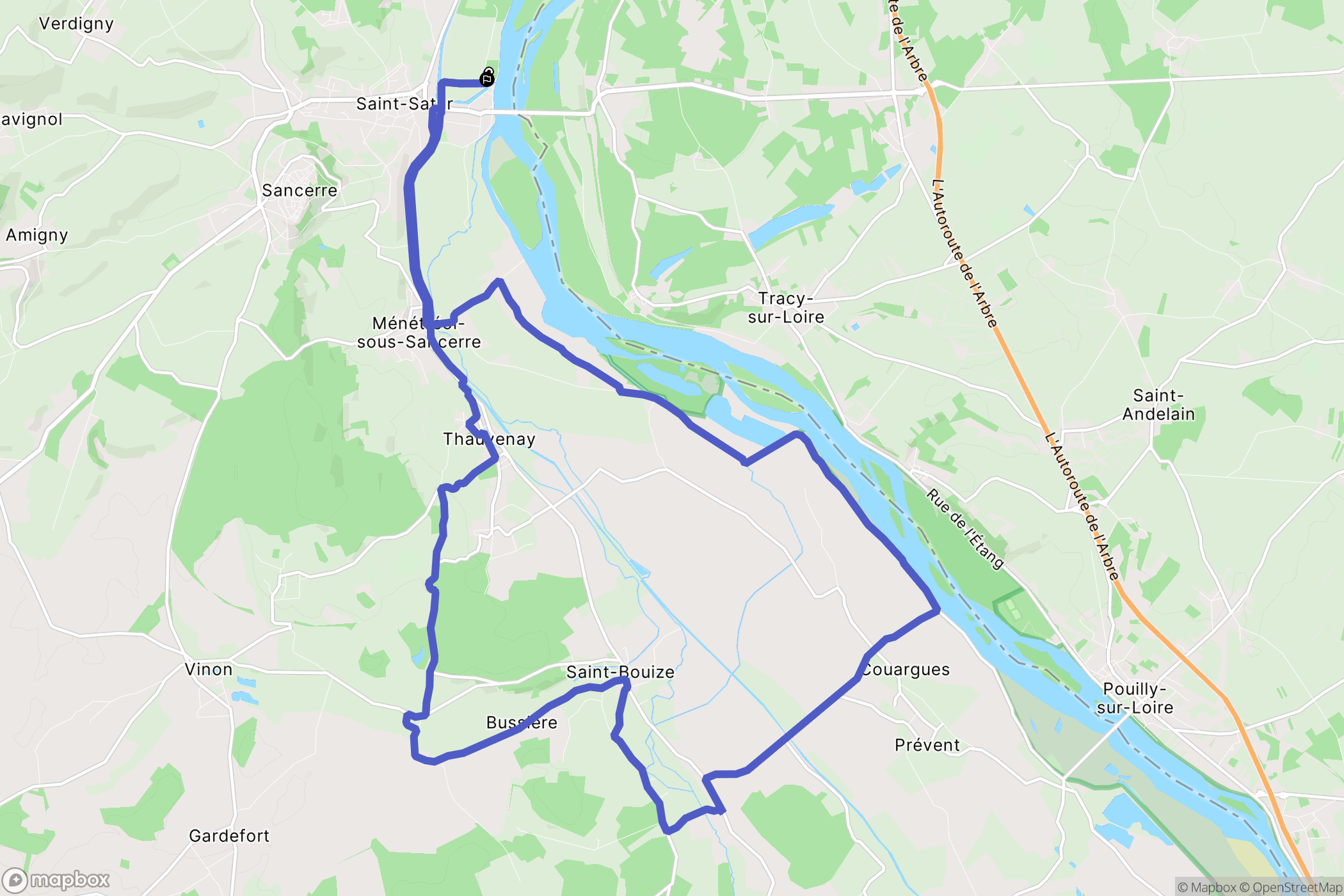 Saint-Satur : carte du parcours de randonnée - France
