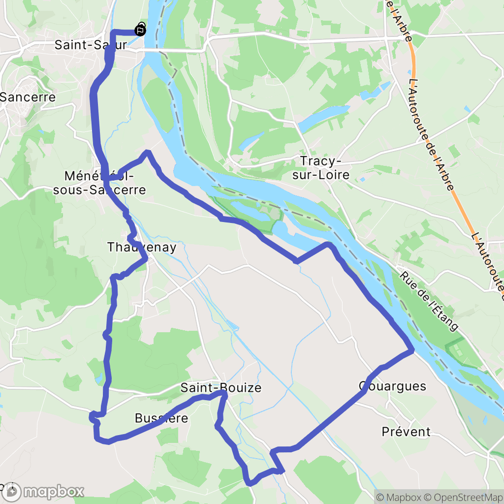 Saint-Satur : carte du parcours de randonnée - France