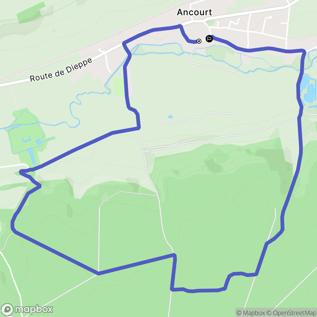 Ancourt : carte du parcours de randonnée - France
