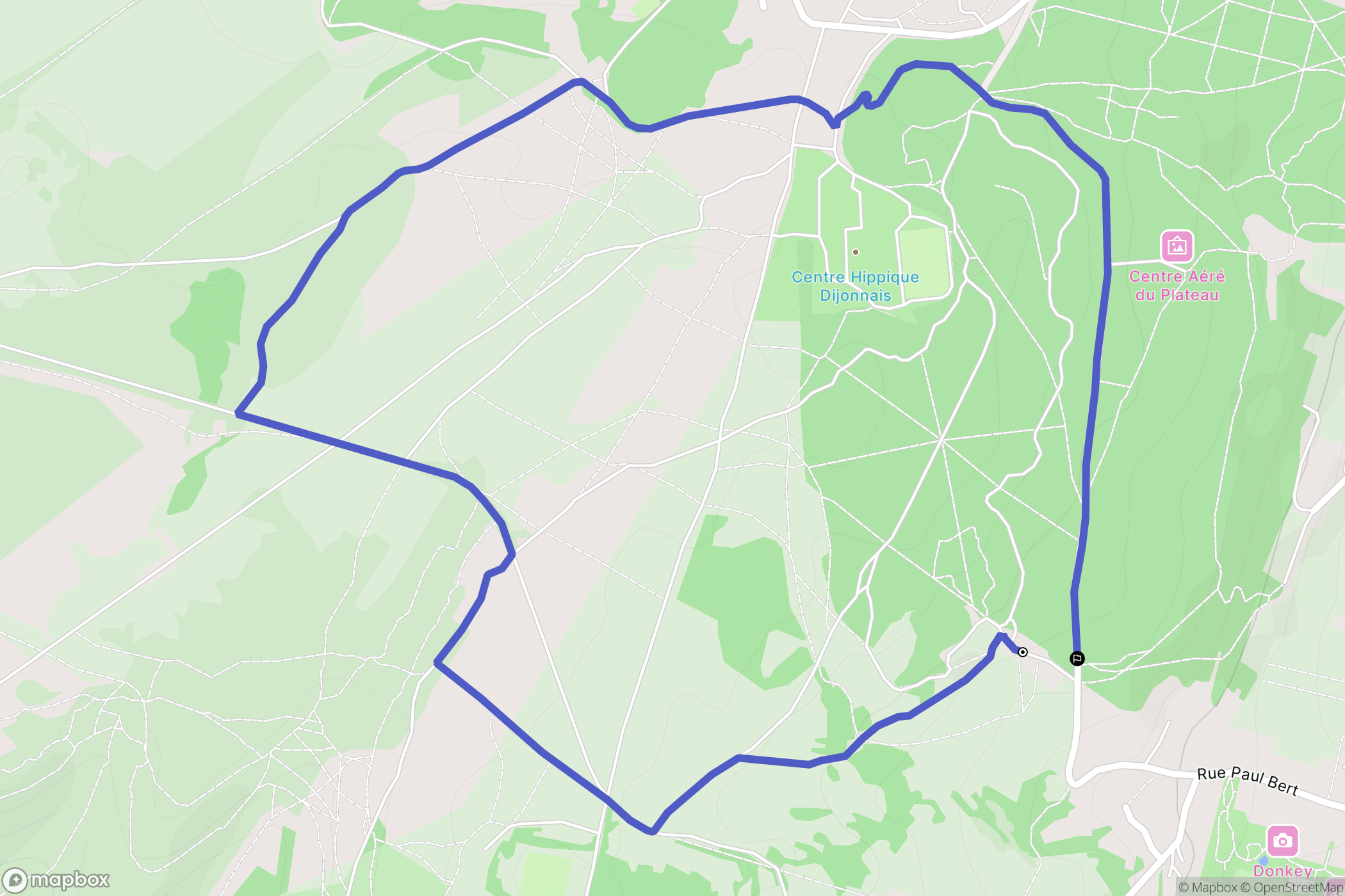 Chenôve : carte du parcours de randonnée - France