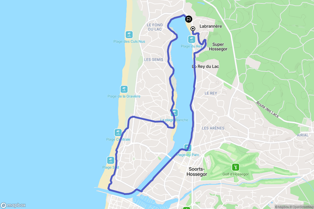 Soorts-Hossegor : carte du parcours de randonnée - France