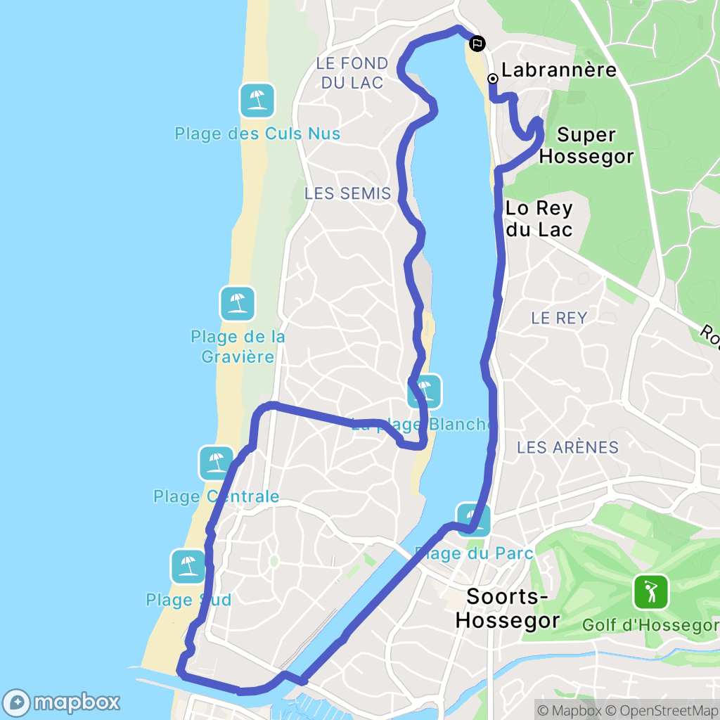 Soorts-Hossegor : carte du parcours de randonnée - France