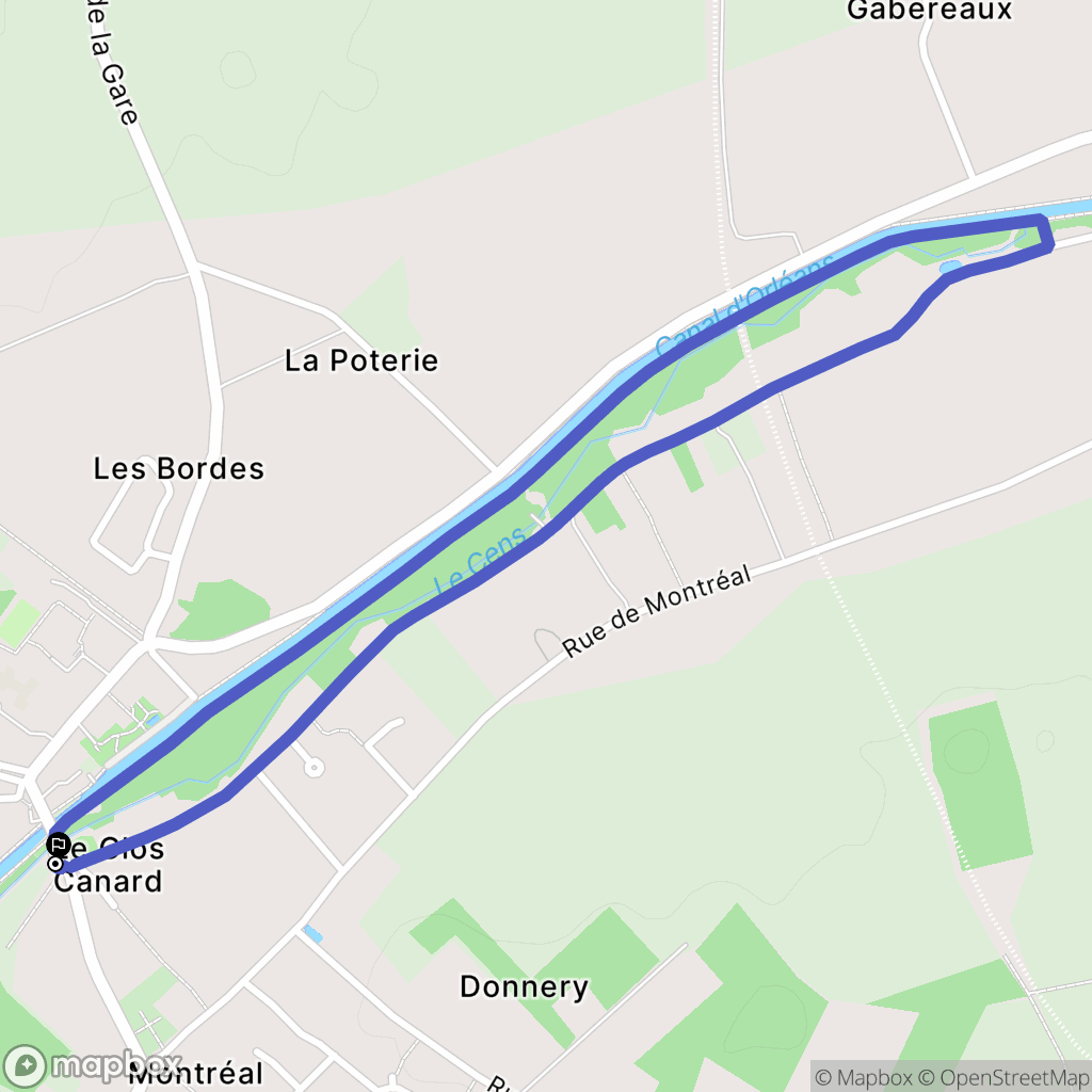 Donnery : carte du parcours de randonnée - France