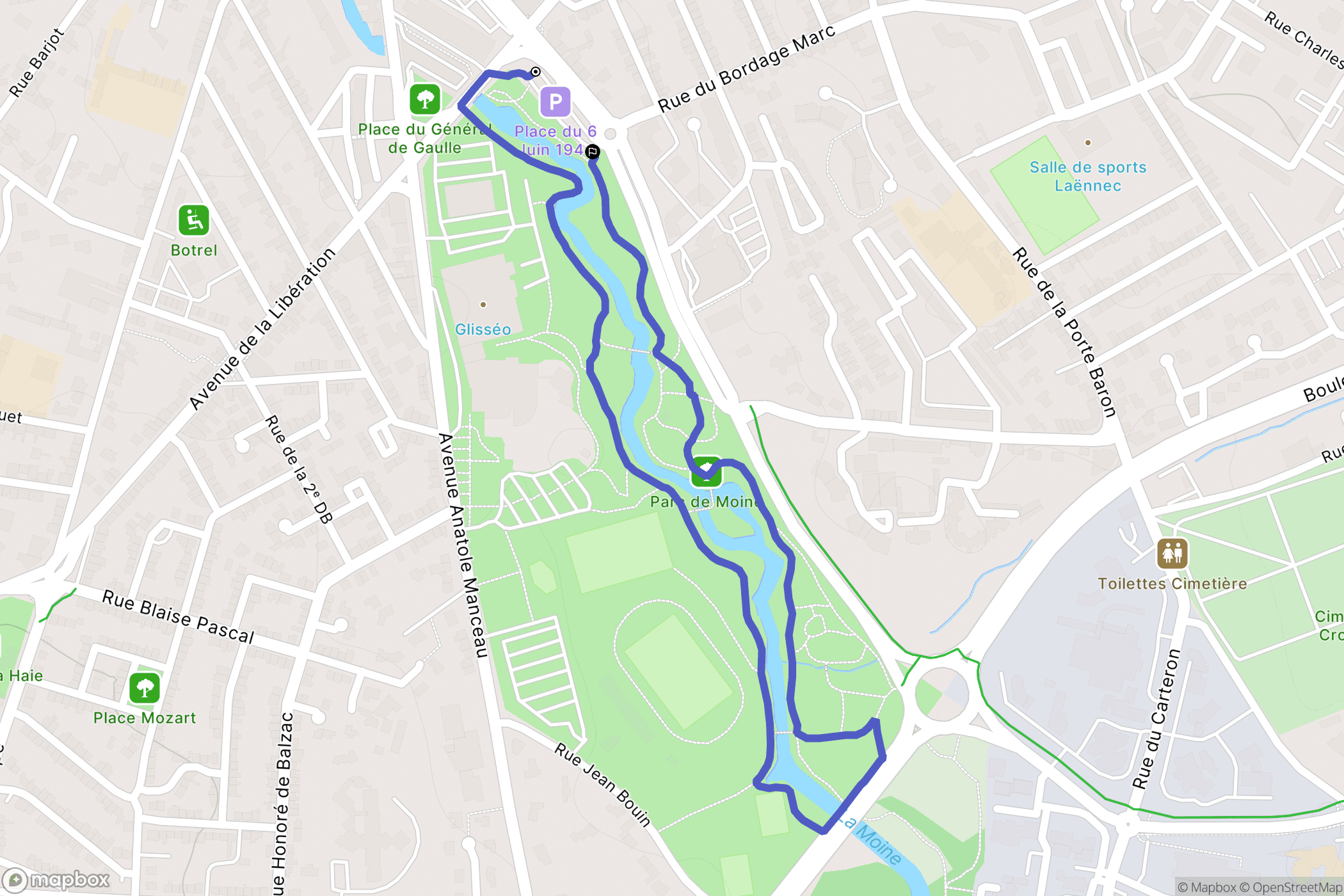 Cholet : carte du parcours de randonnée - France