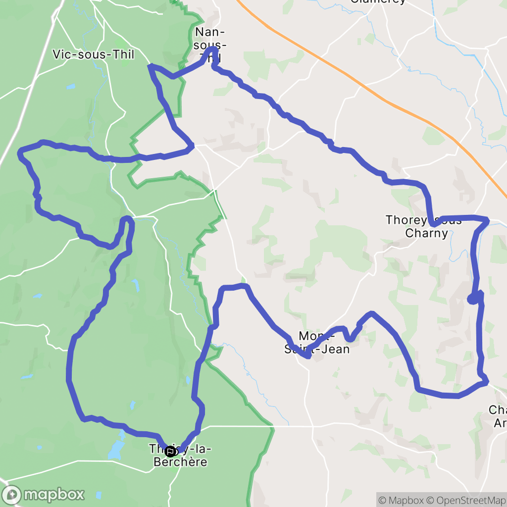 Thoisy-la-Berchère : carte du parcours de randonnée - France