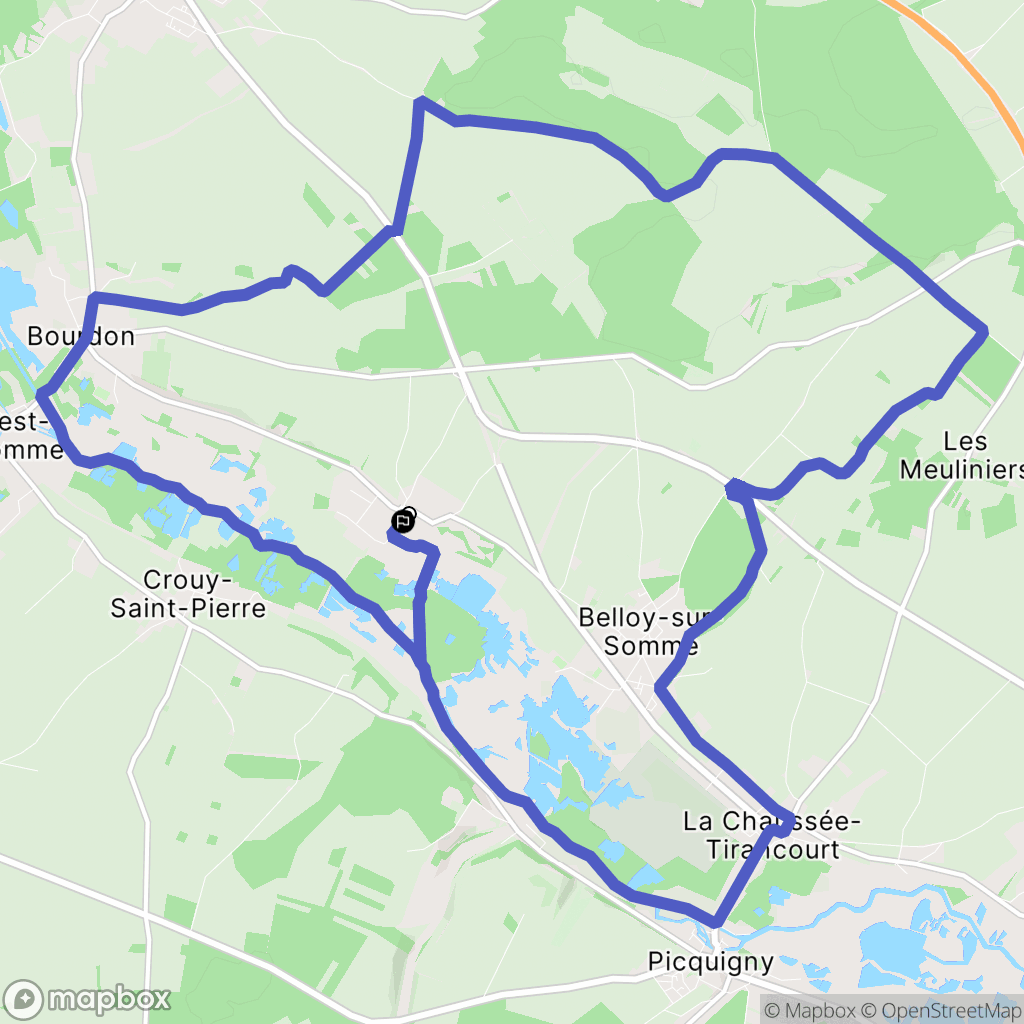 Yzeux : carte du parcours de randonnée - France