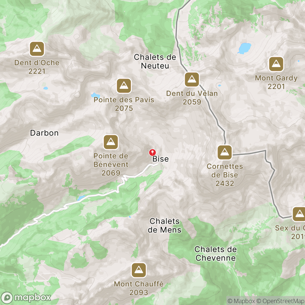 Carte de la zone de délimitation de randonnee-cornettes-de-bise-haute-savoie