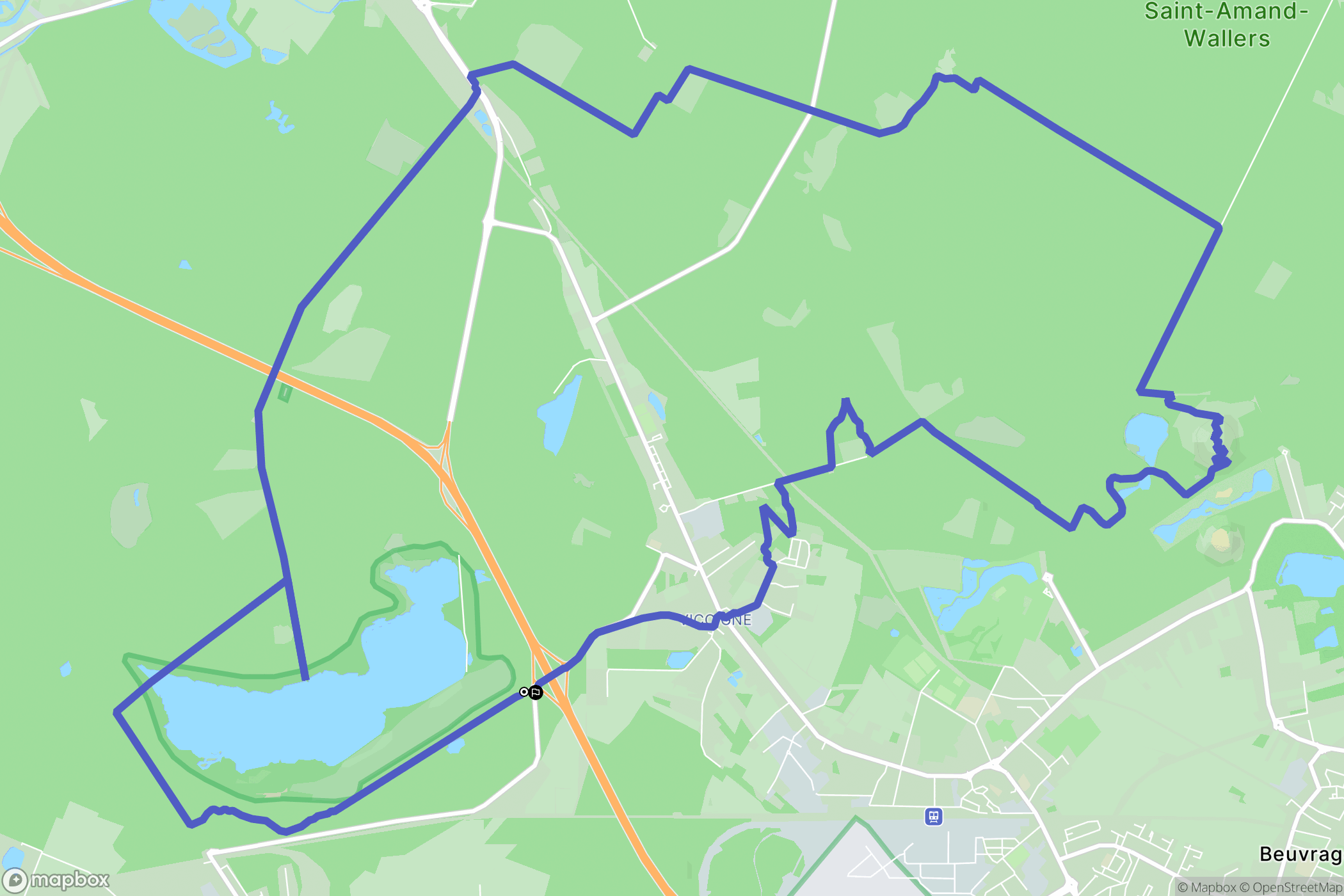 Raismes : carte du parcours de randonnée - France