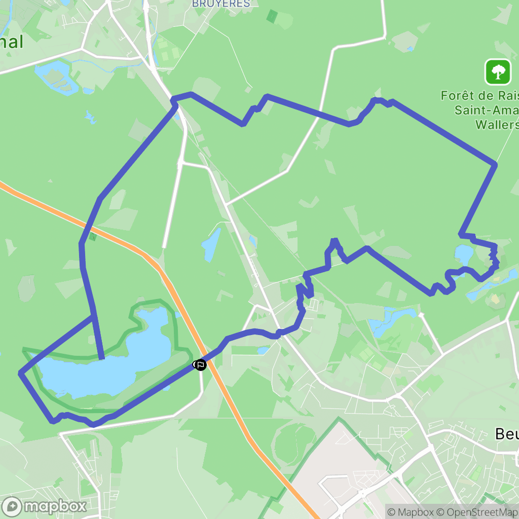 Raismes : carte du parcours de randonnée - France
