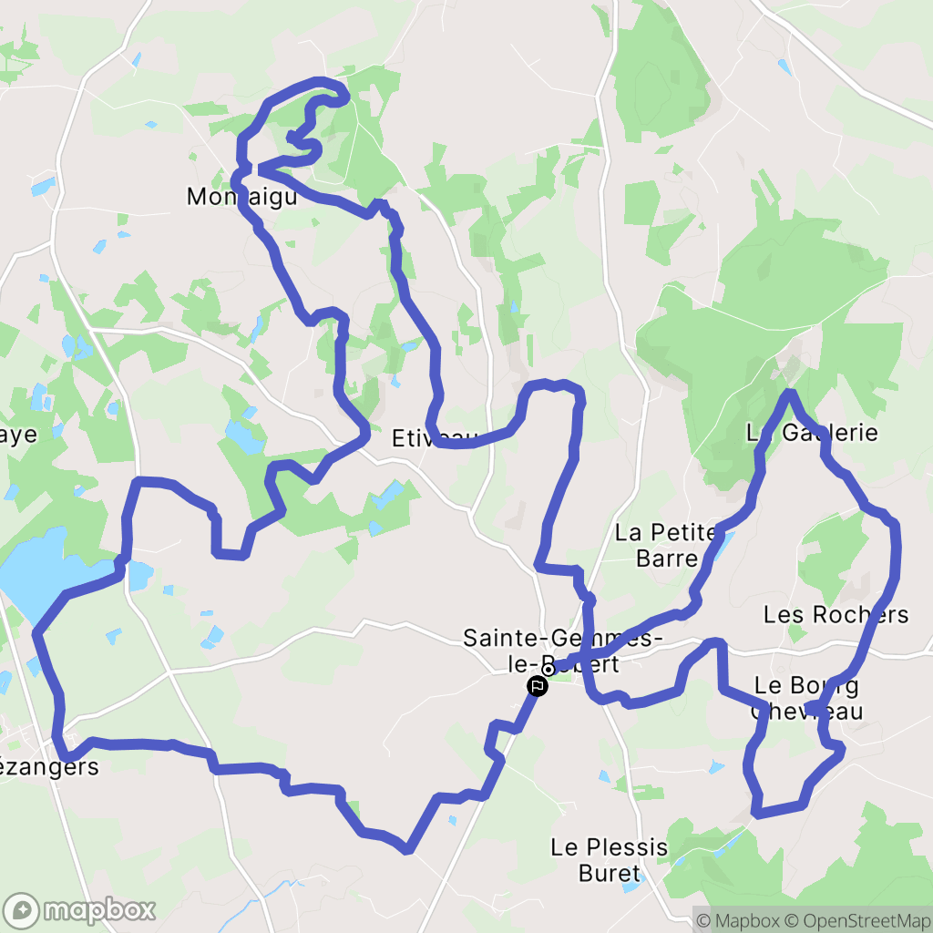 Sainte-Gemmes-le-Robert : carte du parcours de randonnée - France