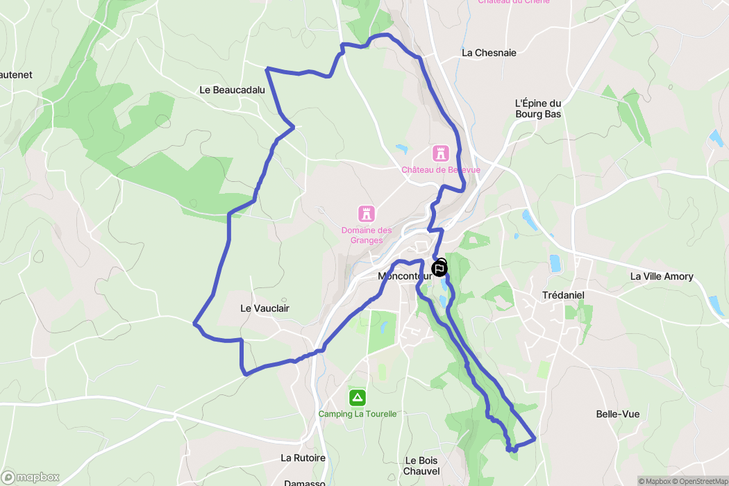 Moncontour : carte du parcours de randonnée - France