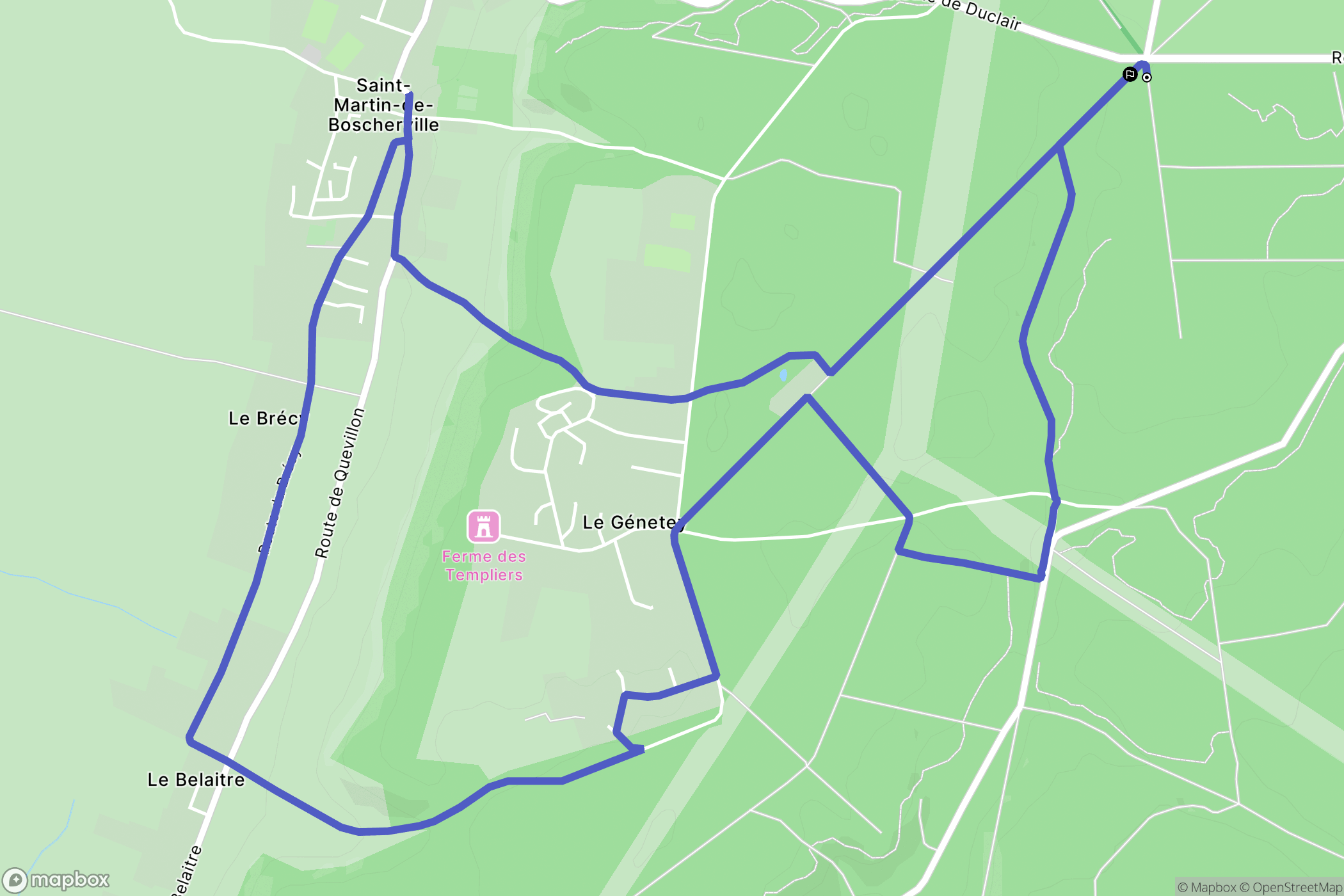 Canteleu : carte du parcours de randonnée - France