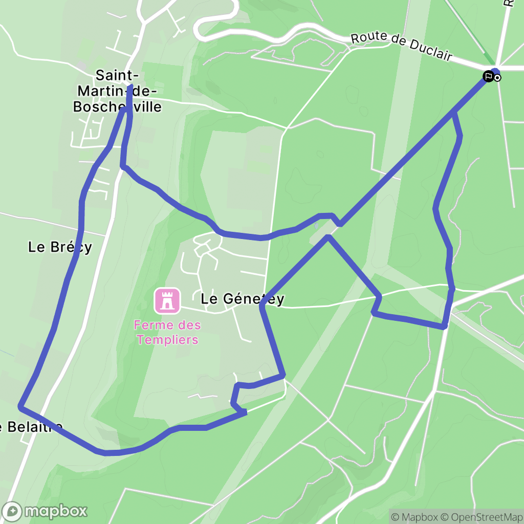 Canteleu : carte du parcours de randonnée - France