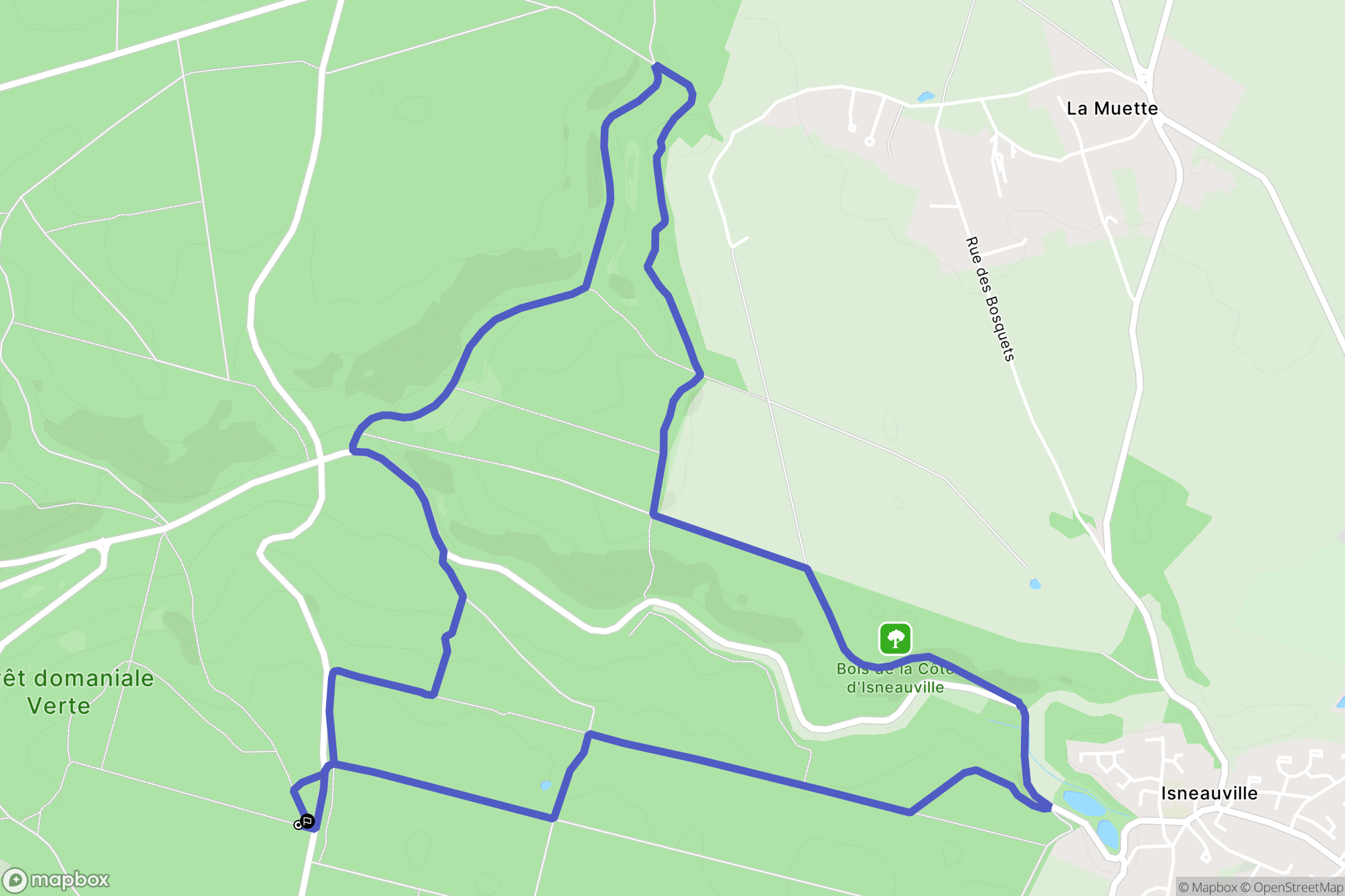 Houppeville : carte du parcours de randonnée - France