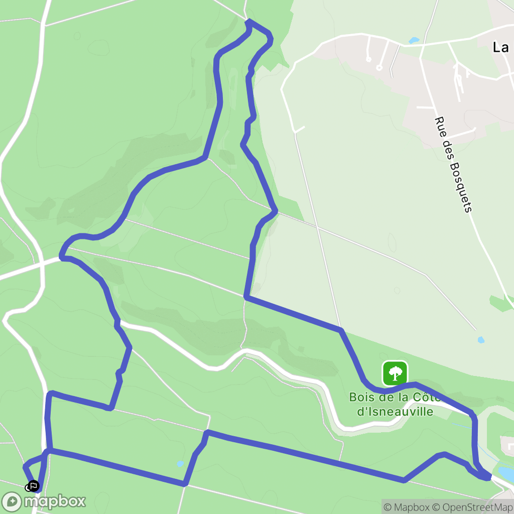 Houppeville : carte du parcours de randonnée - France