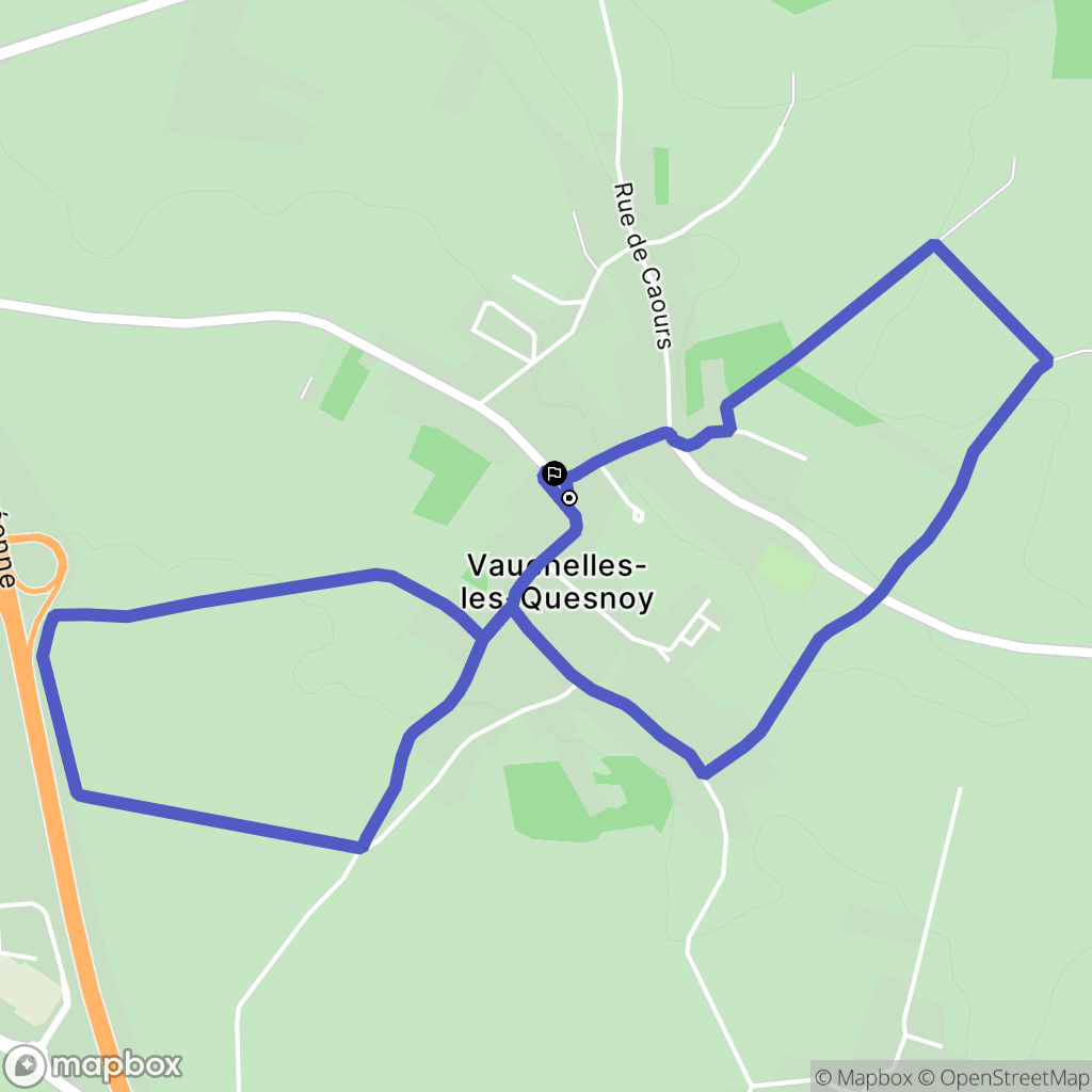 Vauchelles-les-Quesnoy : carte du parcours de randonnée - France