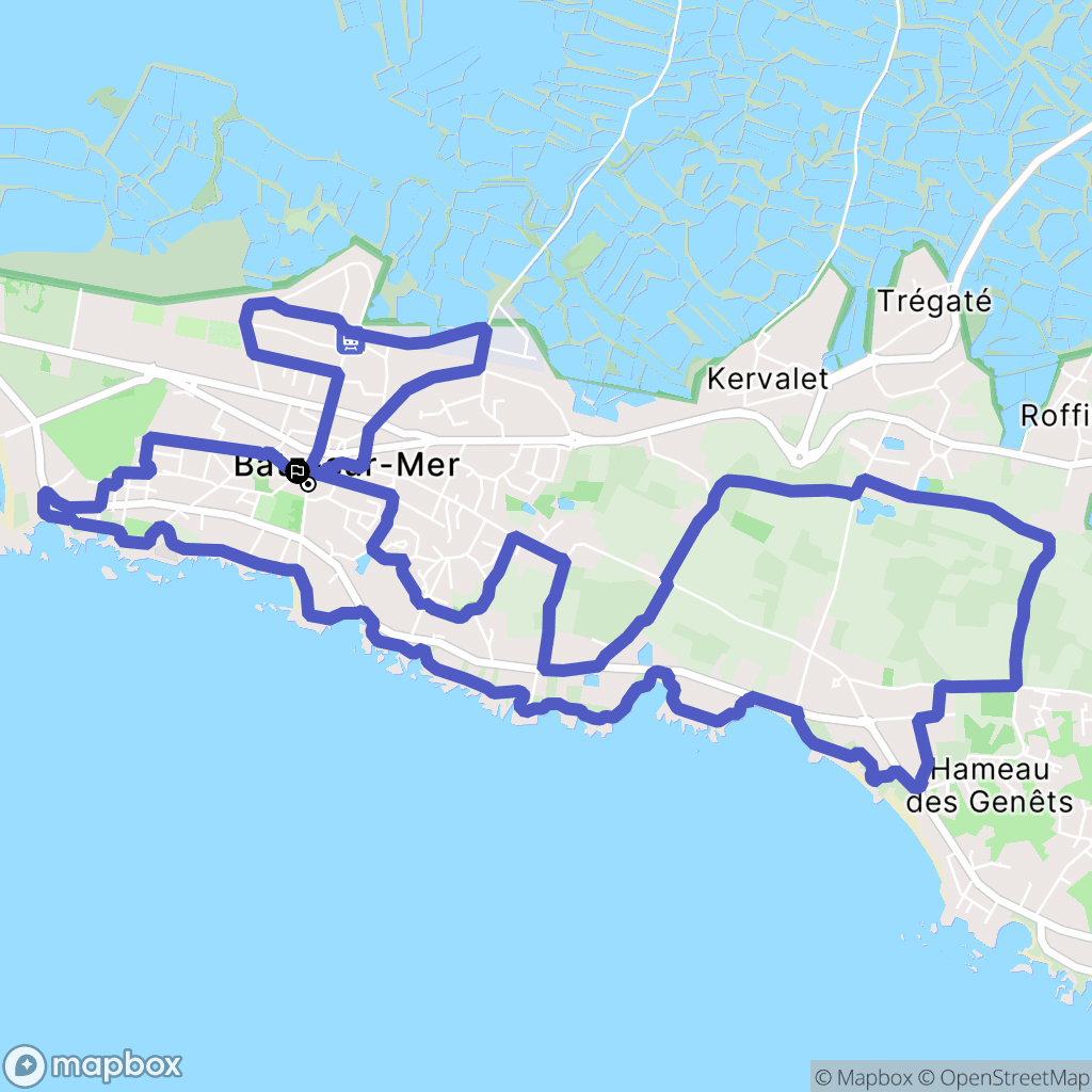 Batz-sur-Mer : carte du parcours de randonnée - France