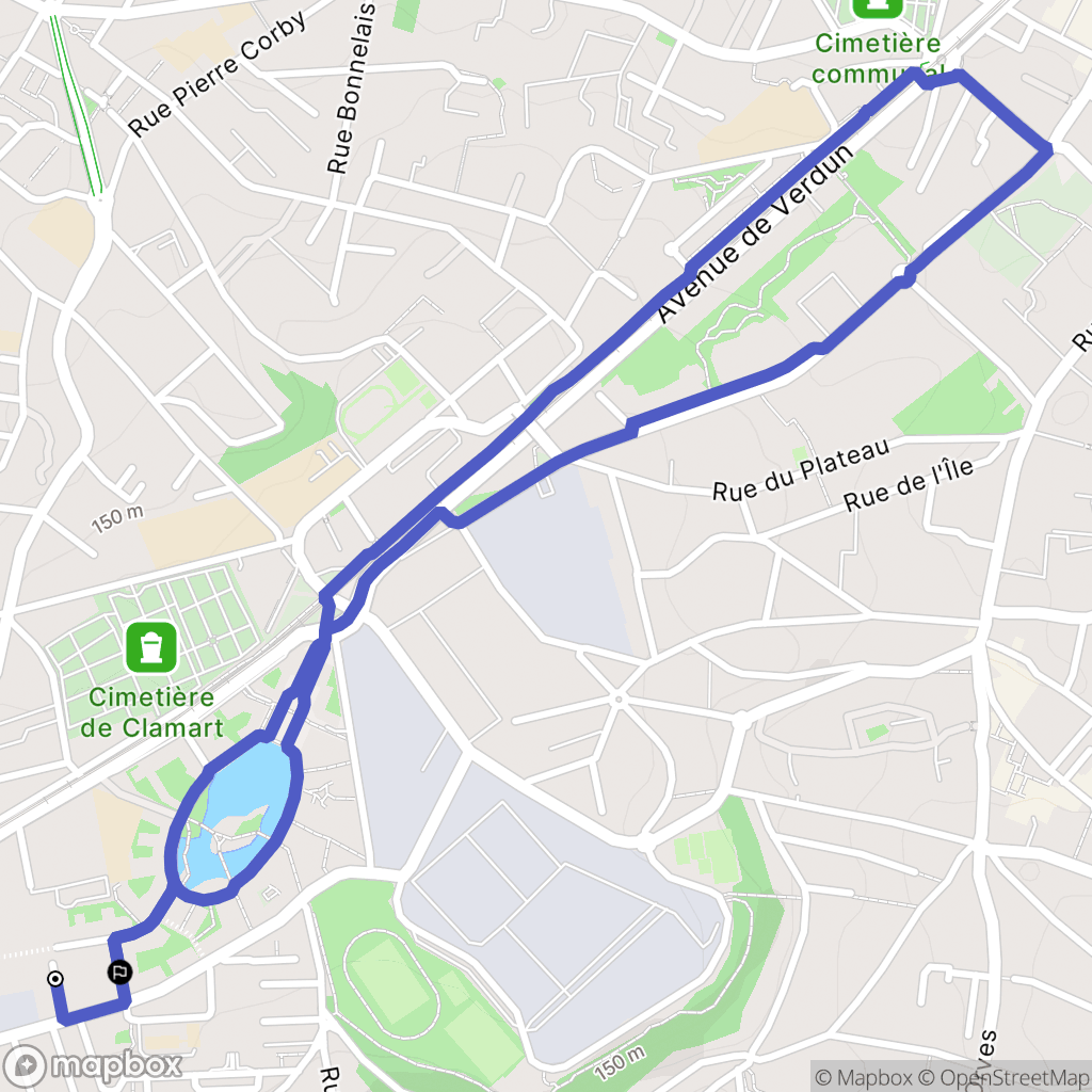 Clamart : carte du parcours de randonnée - France