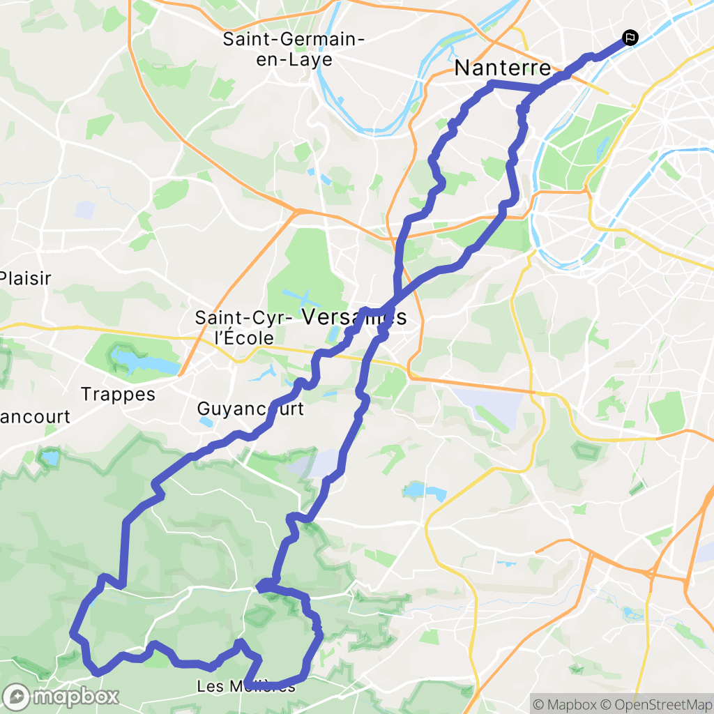 Courbevoie : carte du parcours de randonnée - France