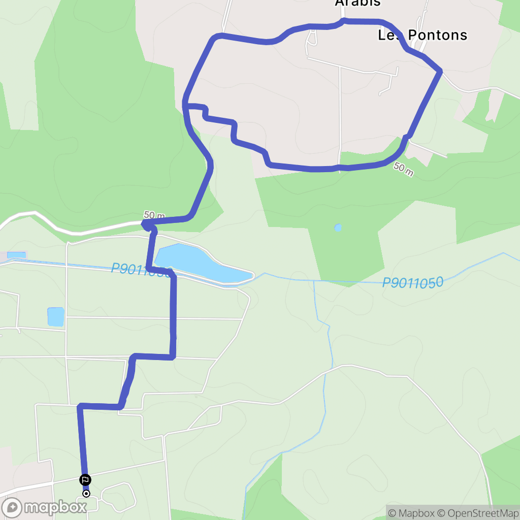 Sallebœuf : carte du parcours de randonnée - France