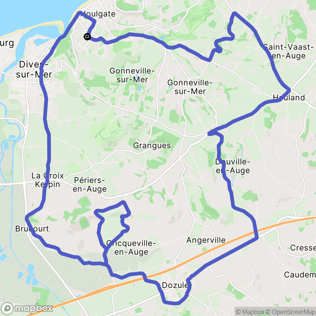 Houlgate : carte du parcours de randonnée - France