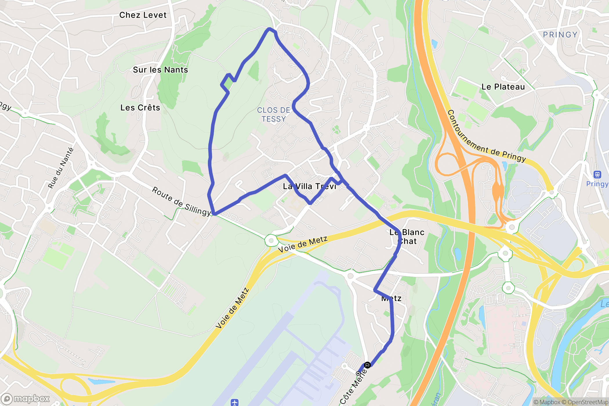 Epagny Metz-Tessy : carte du parcours de randonnée - France