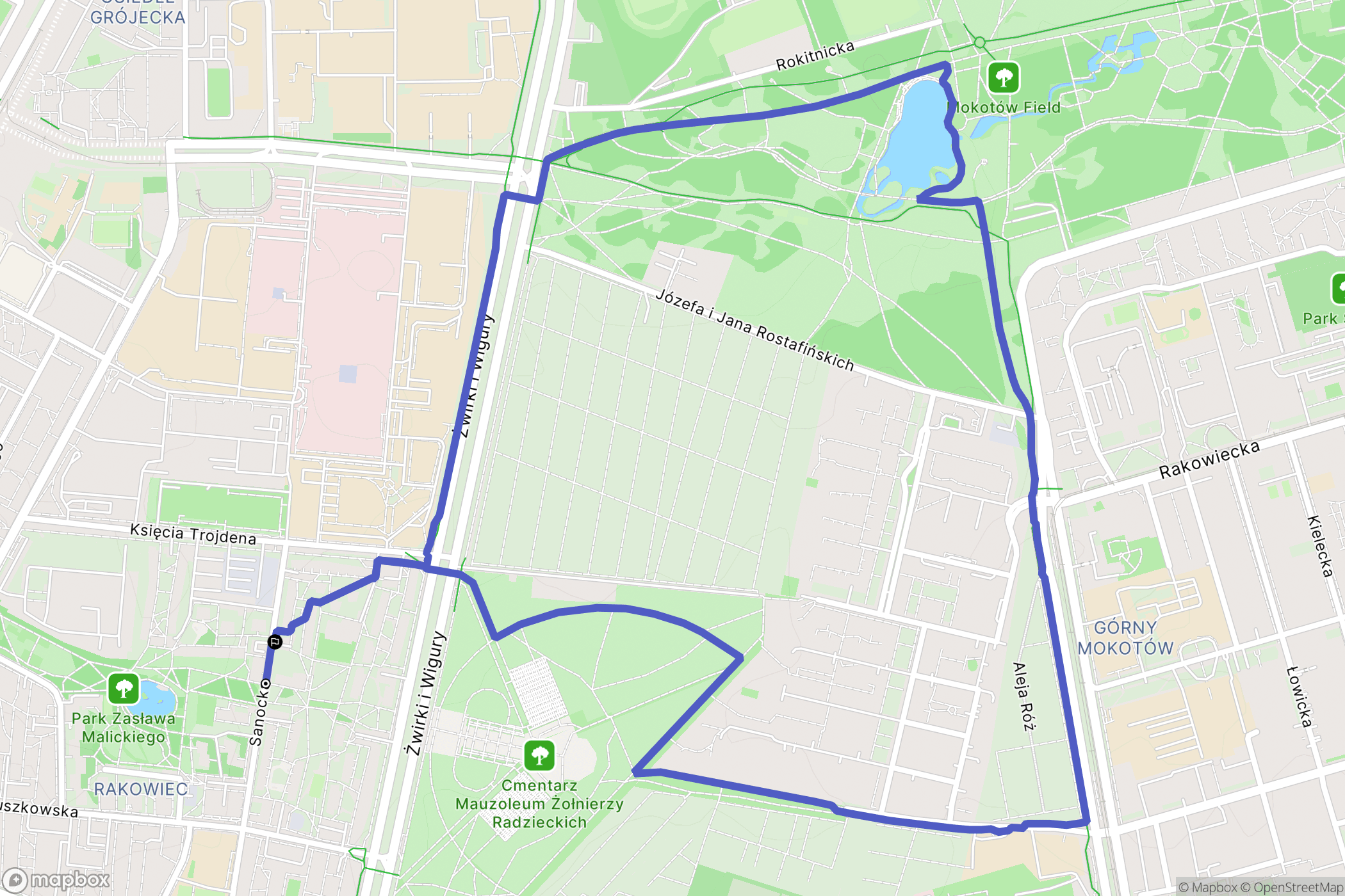 Warszawa: mapa trasy - Poland