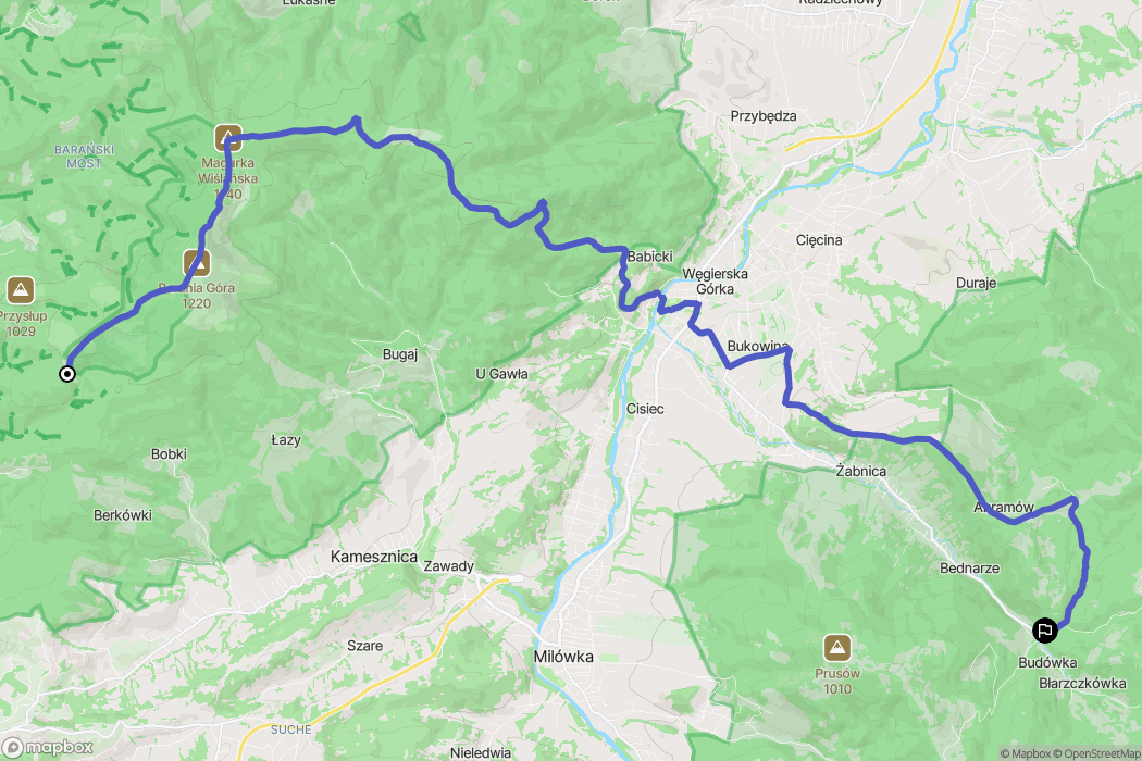 Wisła: mapa trasy - Poland