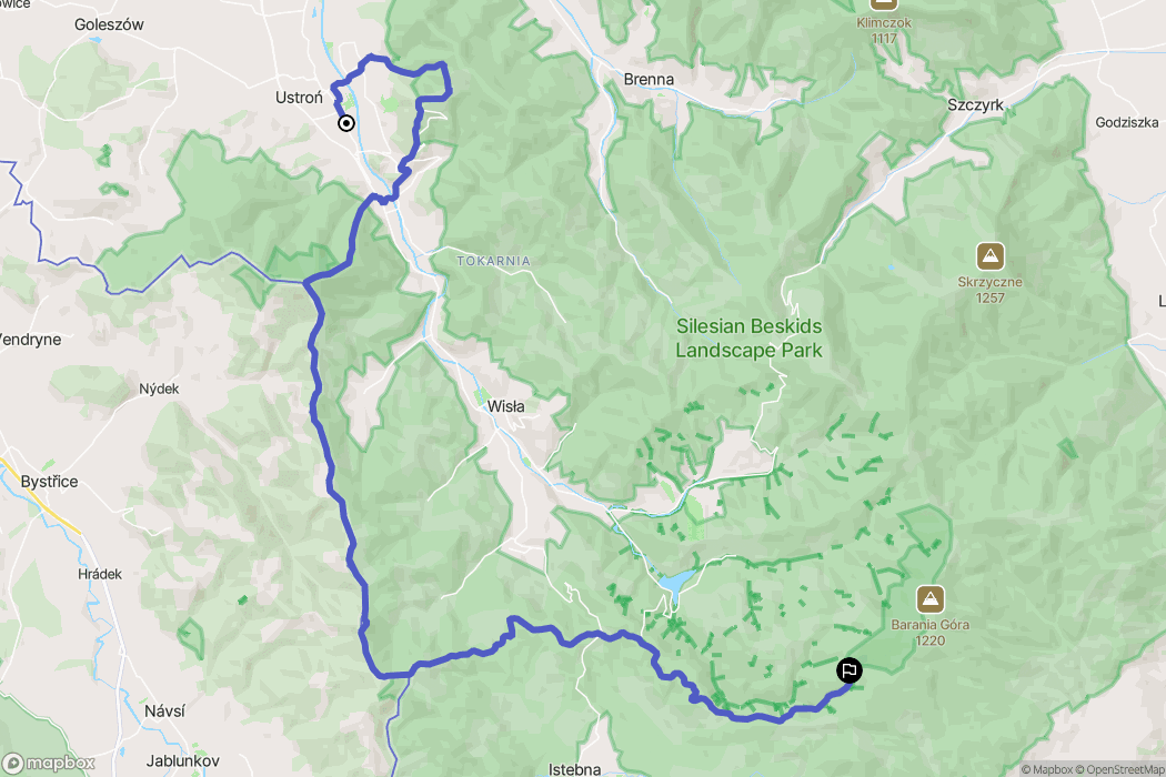 Ustroń: mapa trasy - Poland