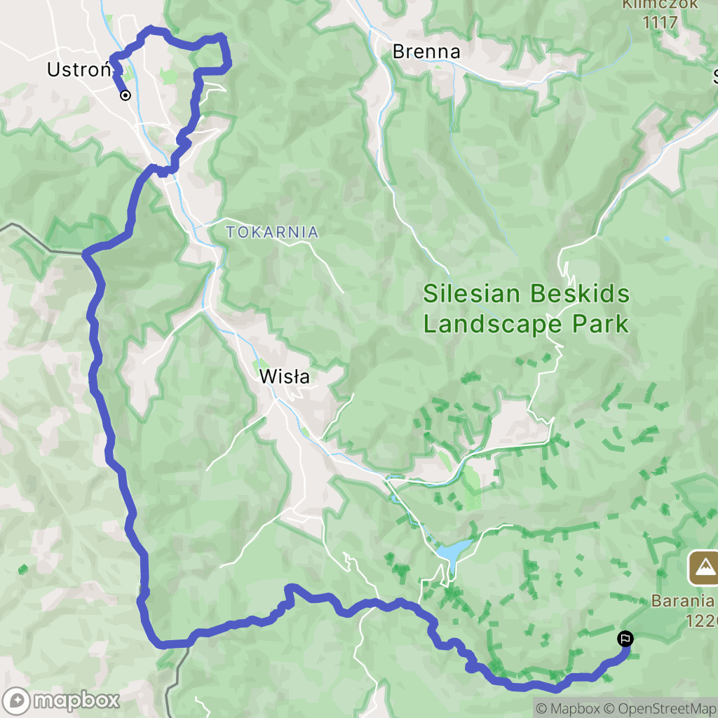 Ustroń: mapa trasy - Poland