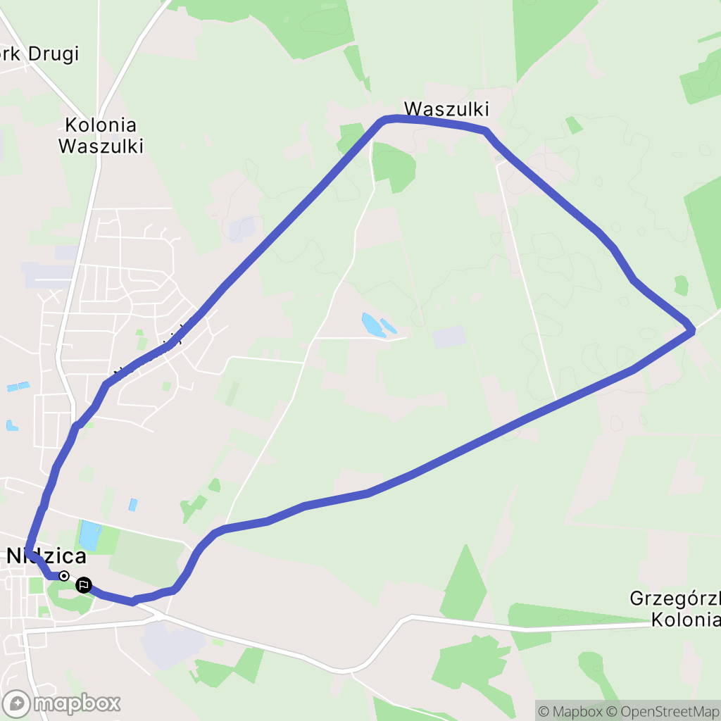 Nidzica: mapa trasy - Poland