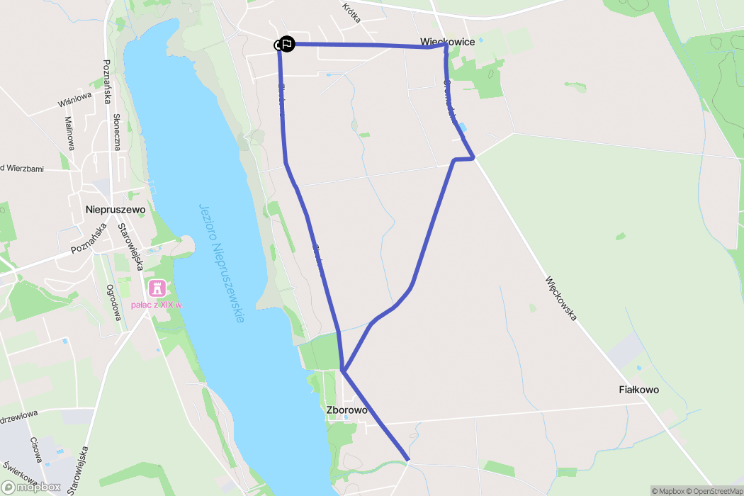 Więckowice: mapa trasy - Poland