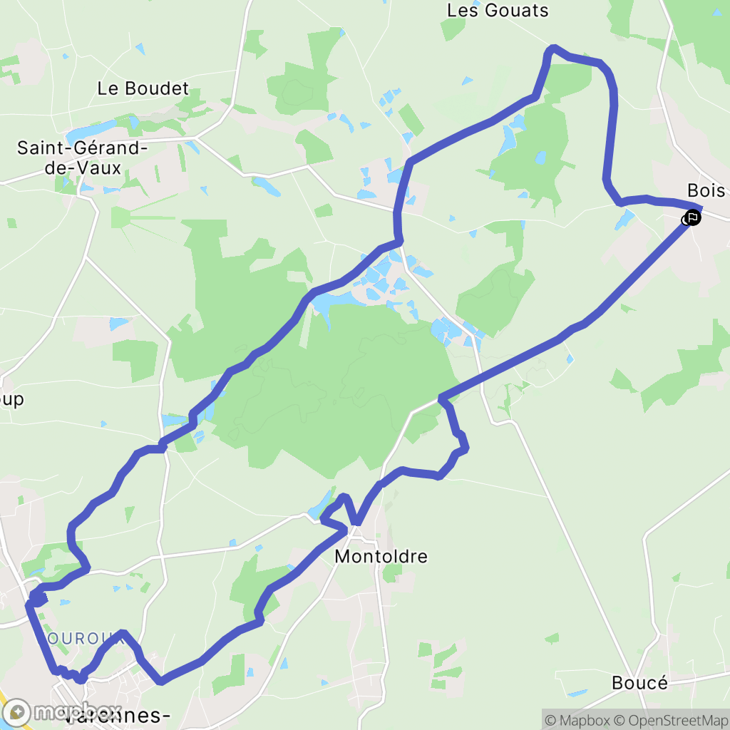 Treteau : carte du parcours de randonnée - France