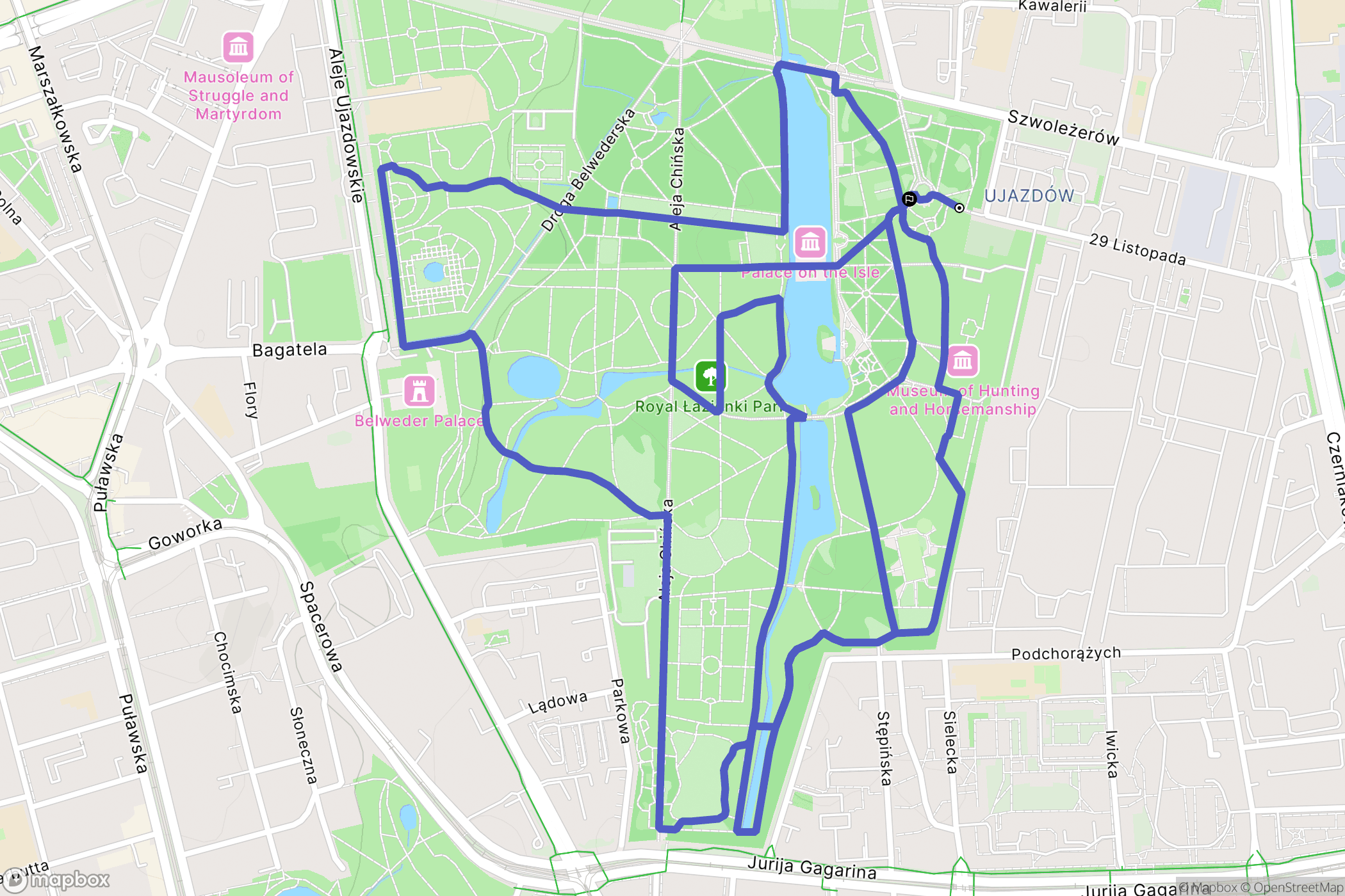 Warszawa: mapa trasy - Poland