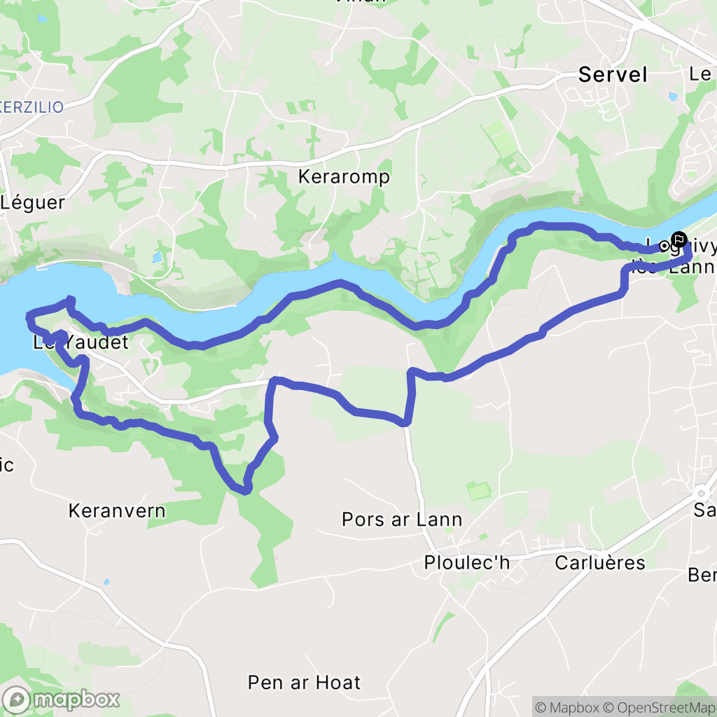 Lannion : carte du parcours de randonnée - France