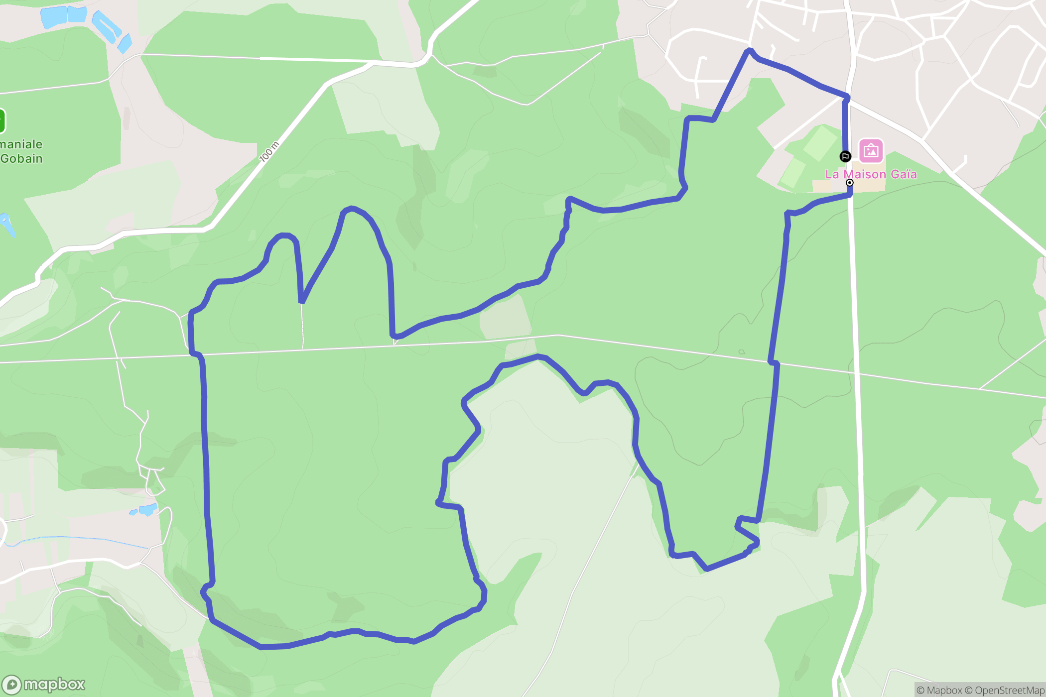 Saint-Gobain : carte du parcours de randonnée - France