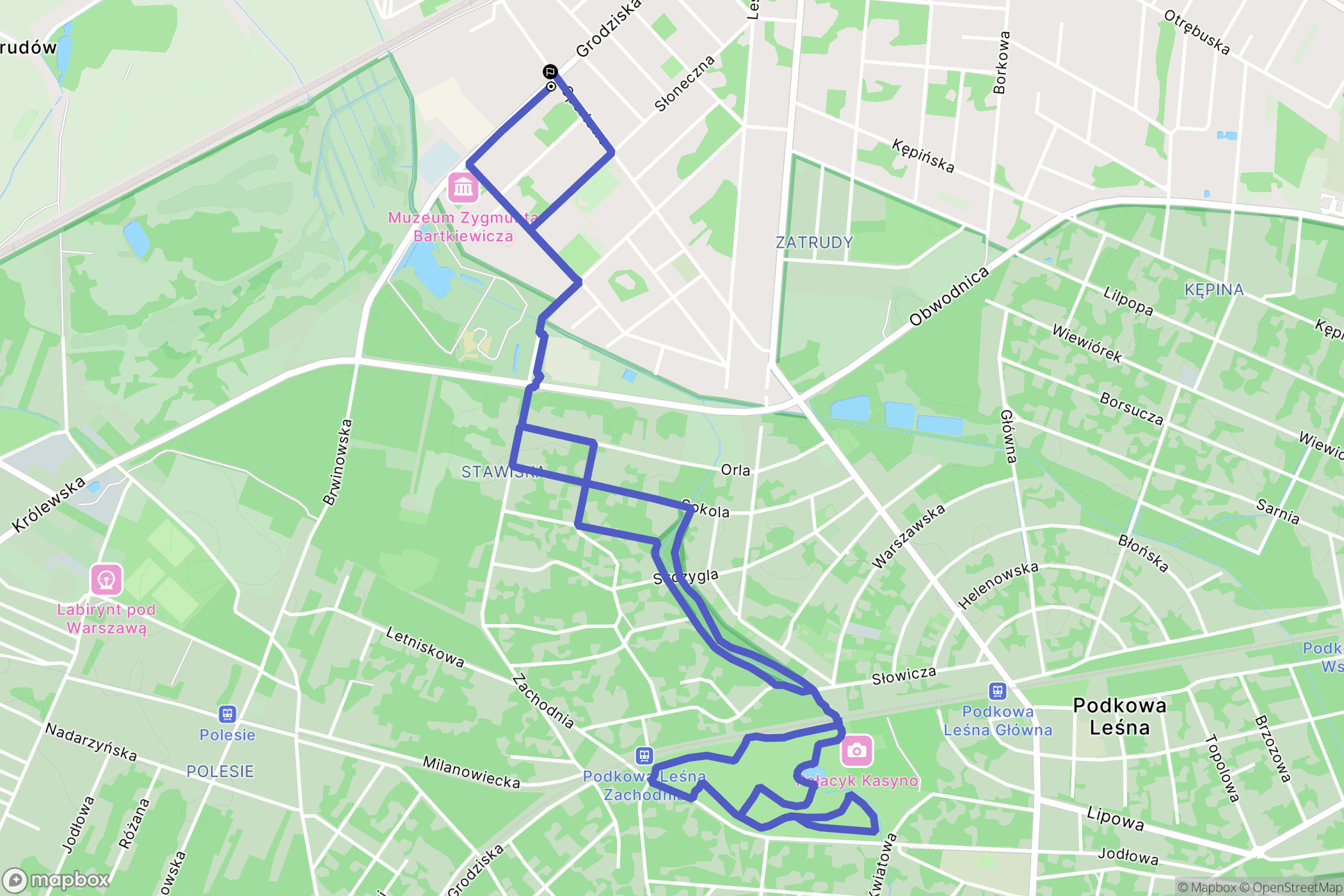 Brwinów: mapa trasy - Poland