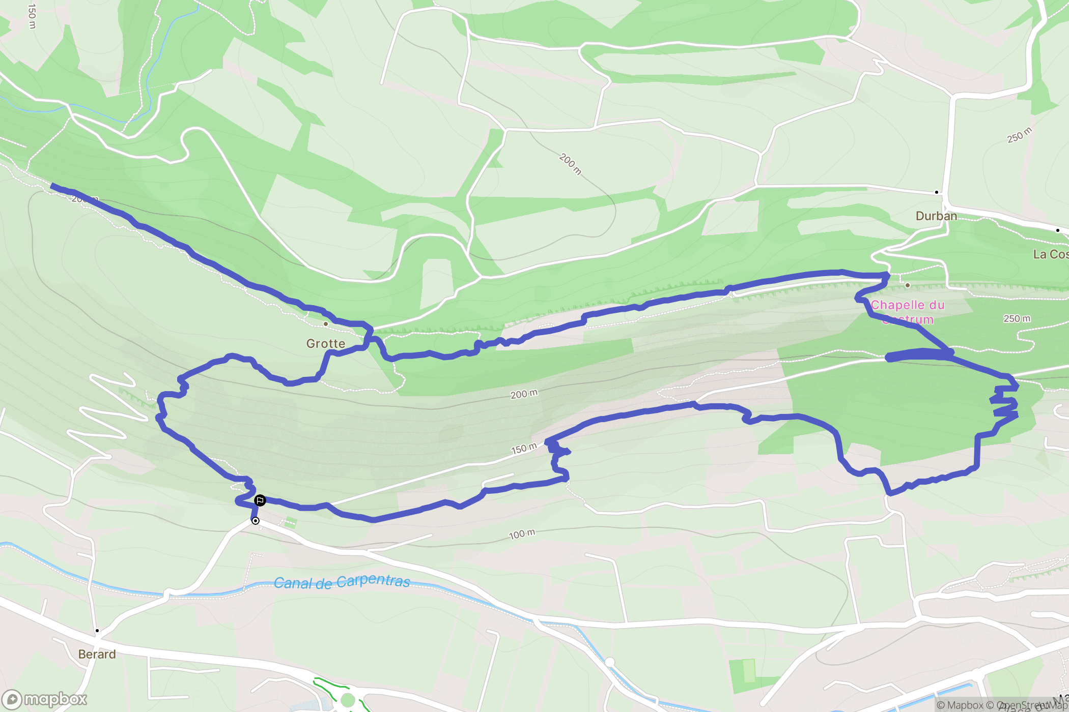 Beaumes-de-Venise : carte du parcours de randonnée - France