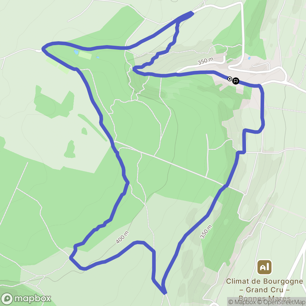 Morey-Saint-Denis : carte du parcours de randonnée - France