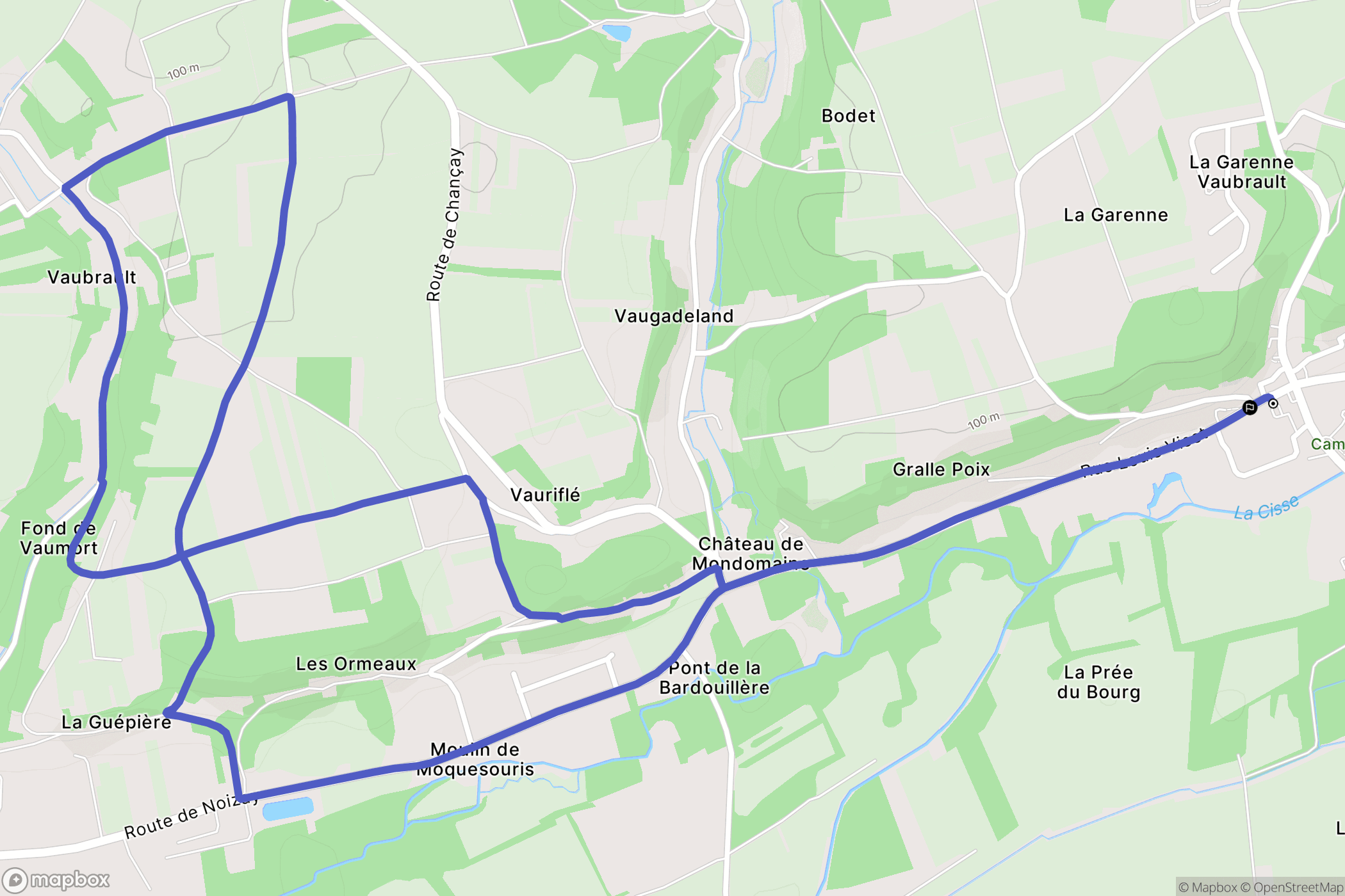 Nazelles-Négron : carte du parcours de randonnée - France