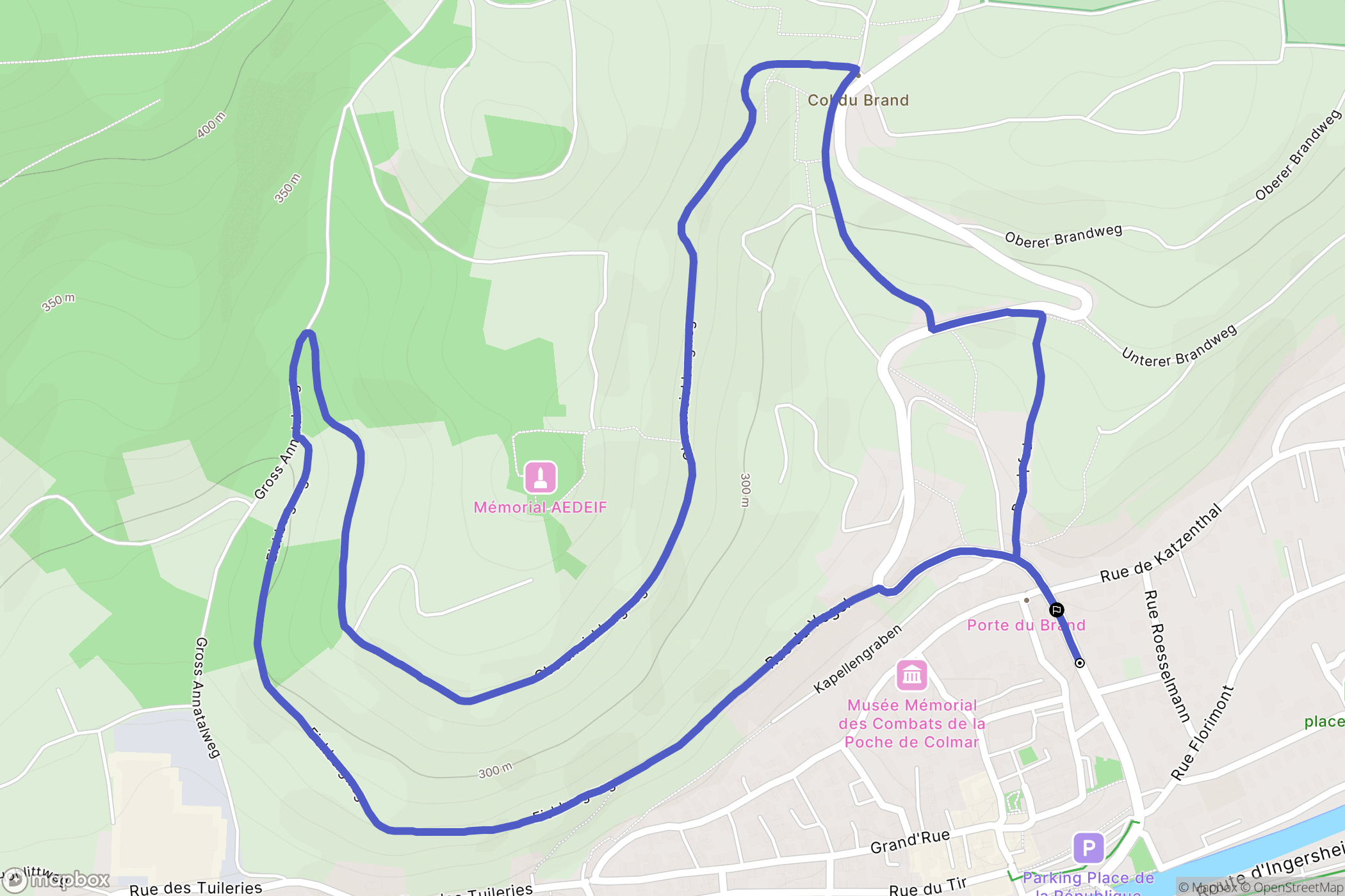 Turckheim : carte du parcours de randonnée - France