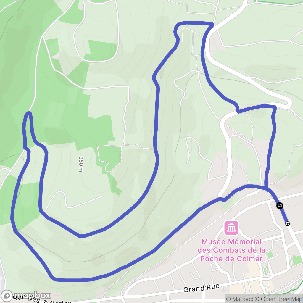 Turckheim : carte du parcours de randonnée - France