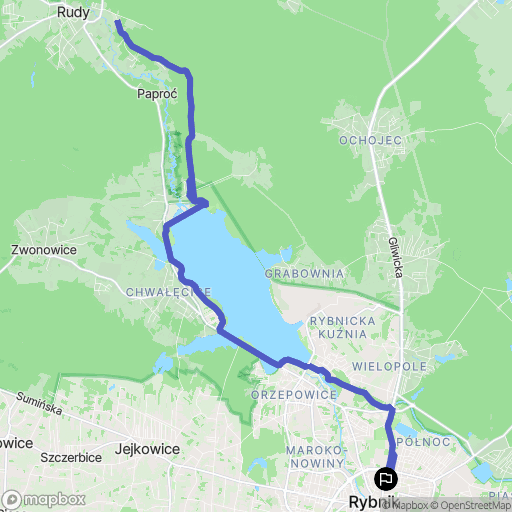 Rybnik: mapa trasy - Poland