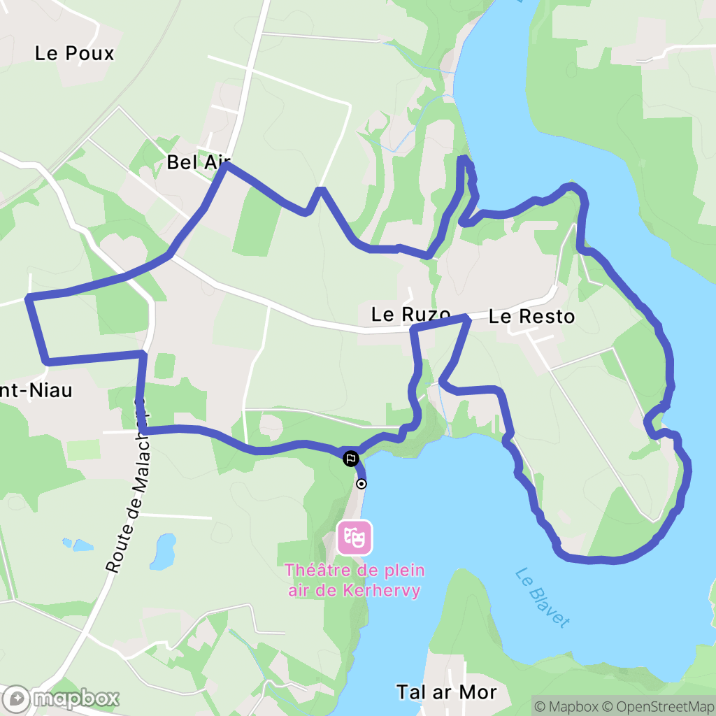 Lanester : carte du parcours de randonnée - France