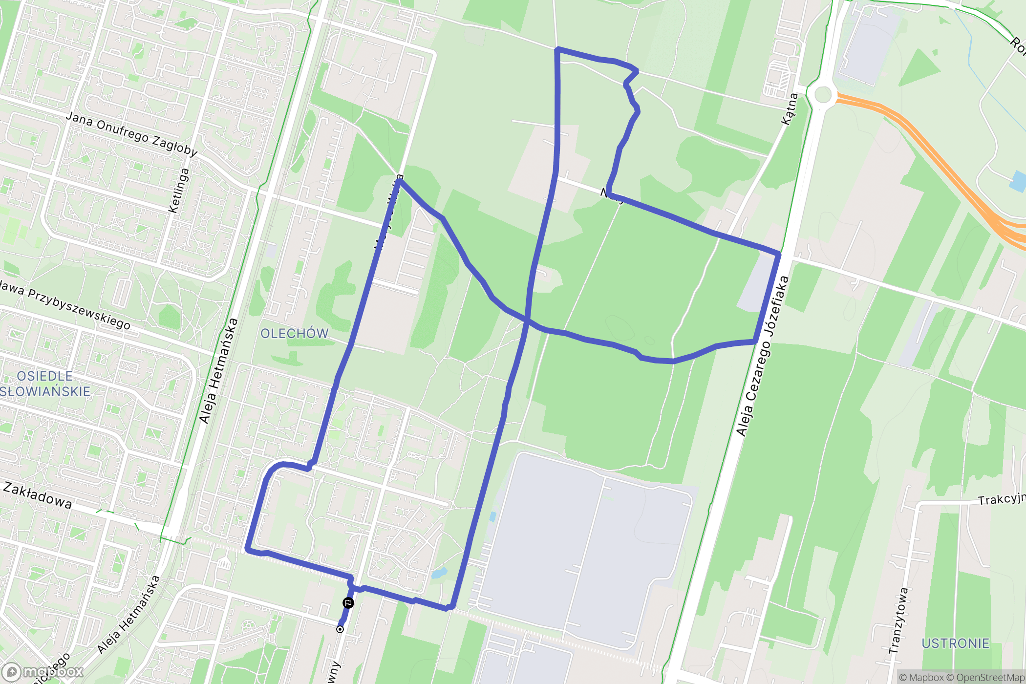 Łódź: mapa trasy - Poland