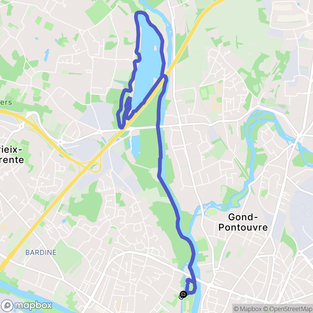 Angoulême : carte du parcours de randonnée - France