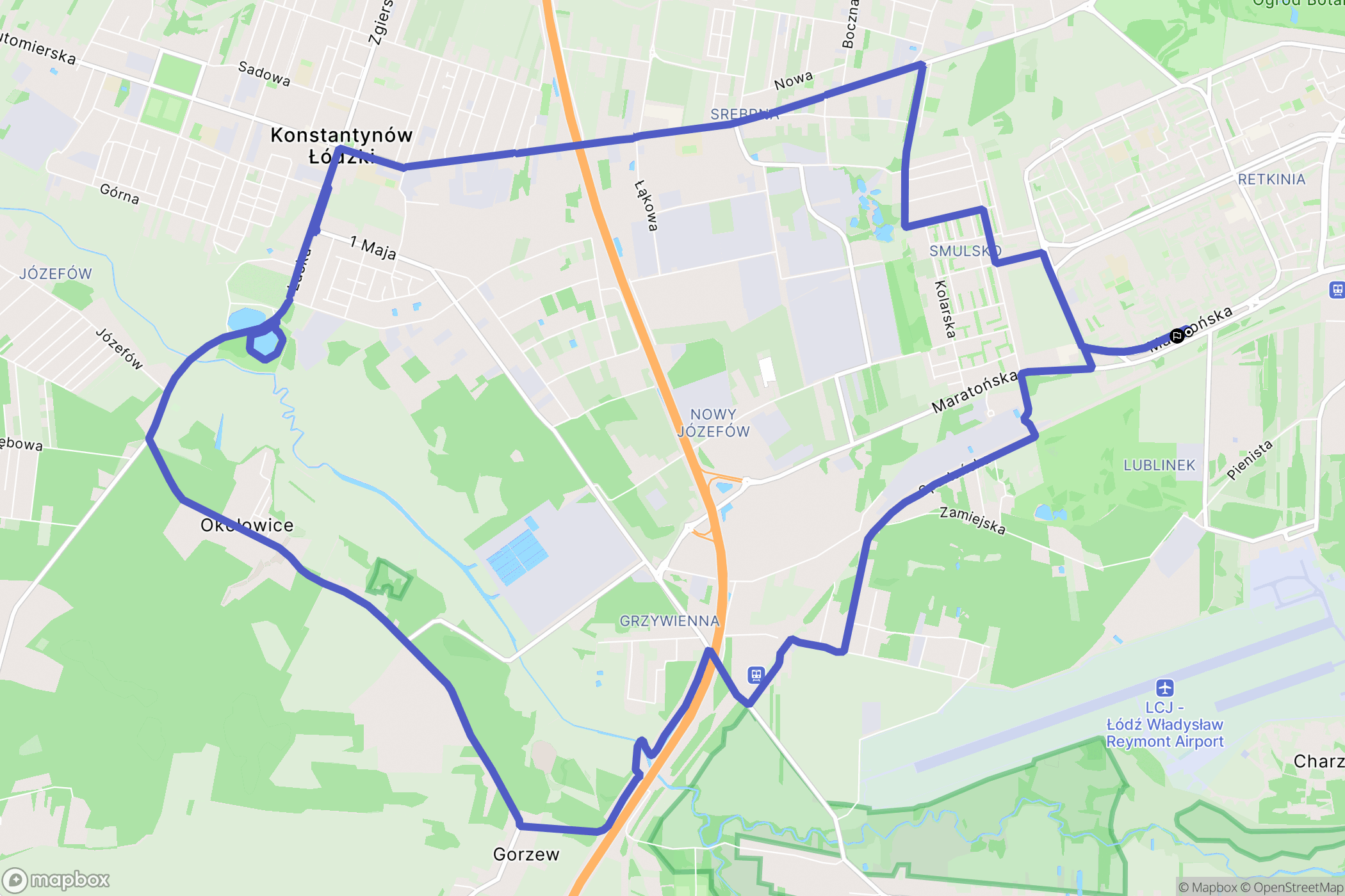 Łódź: mapa trasy - Poland